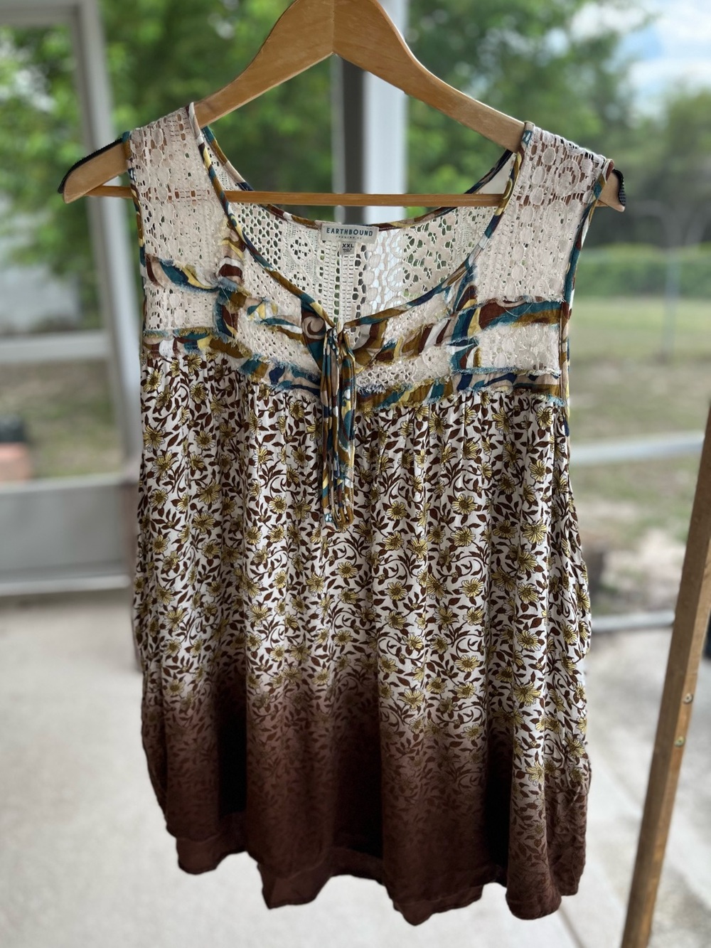 floral ombré flowy tank top